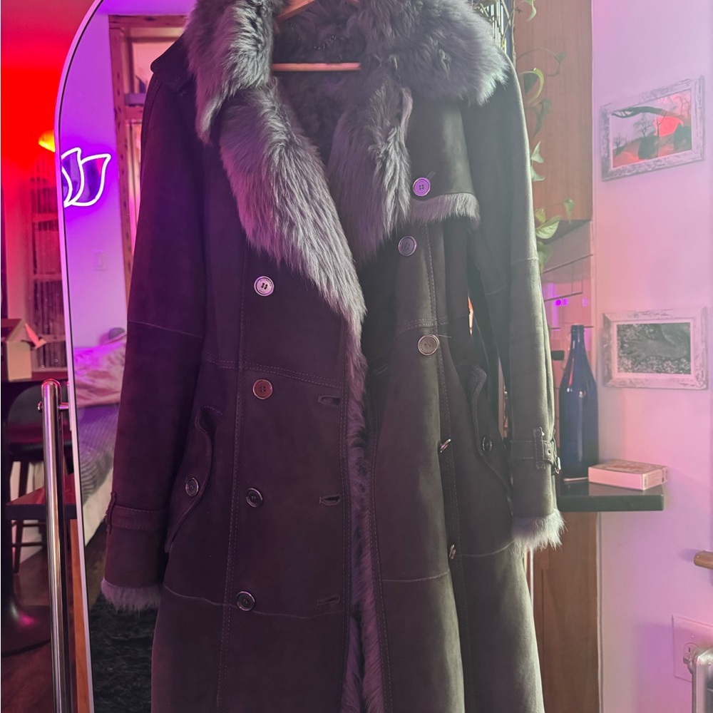 Burberry Prorsum Shearling Trench US6 UK8